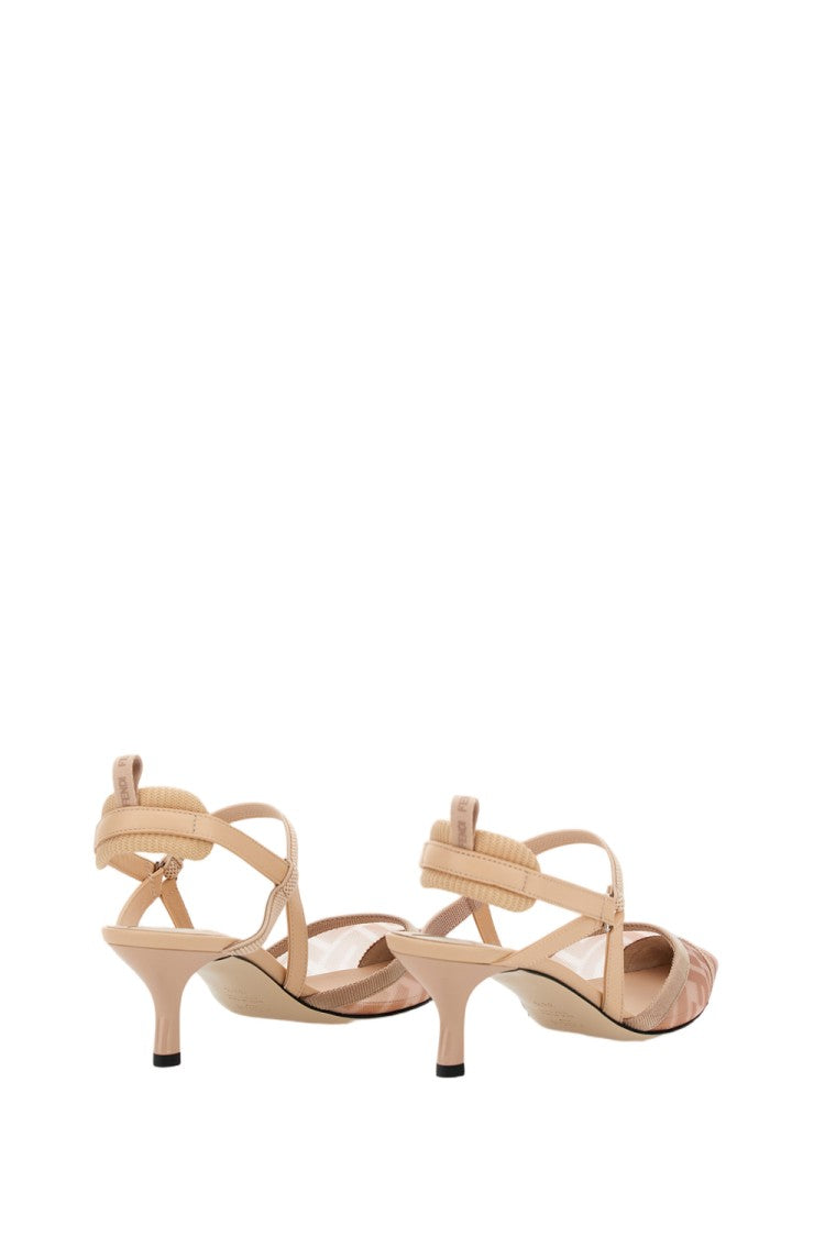 Fendi Pointed Toe Heeled Shoe With Mesh Cap