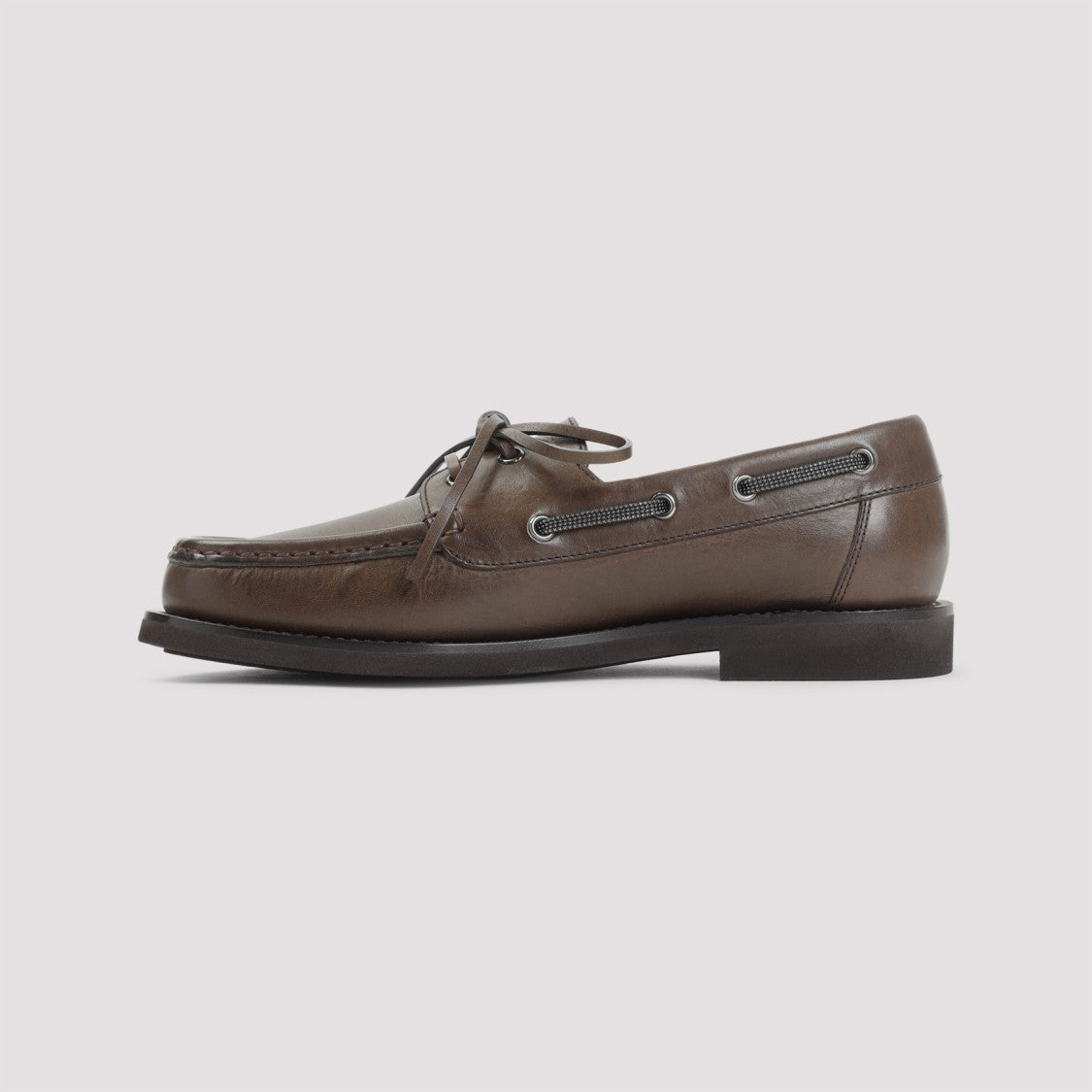 Brunello Cucinelli Brown Leather Loafers