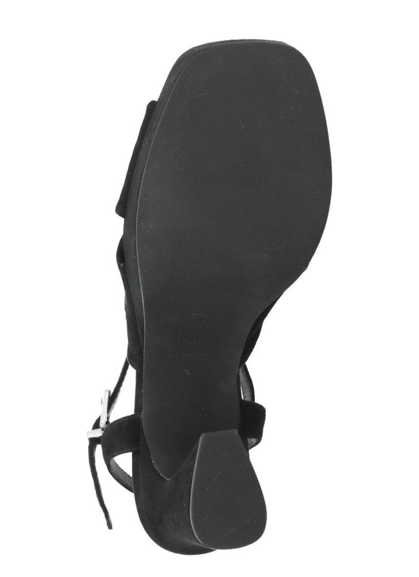 Ash Black Opus Braided Heeled Sandals