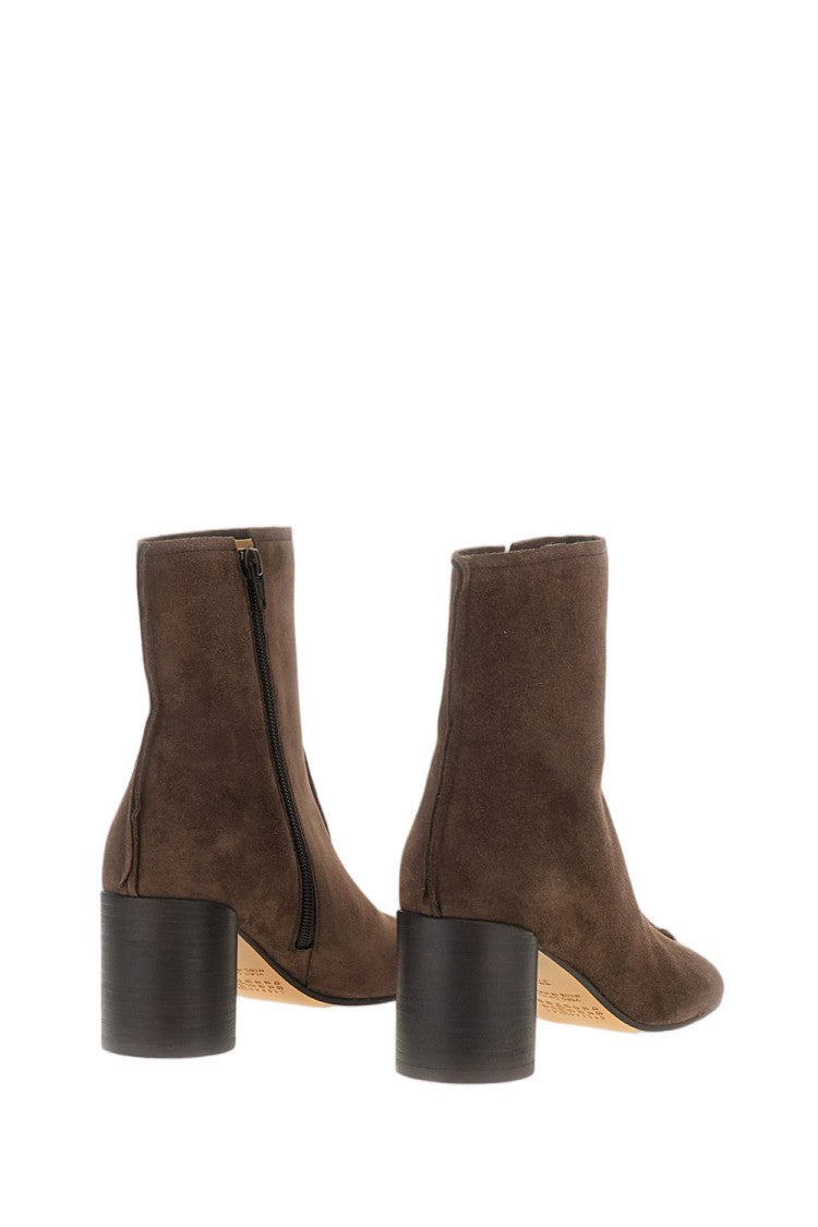 Mm6 By Maison Margiela Brown Nappa Leather Topstitching Boots