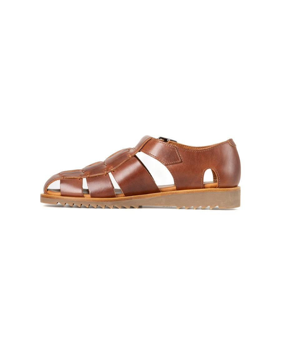 Paraboot Brown Open-Toe Sandals With Adjustable Buckle