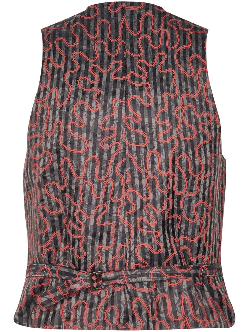 Vivienne Westwood Tailored Waistcoat With Vertical Stripes And Abstract Back