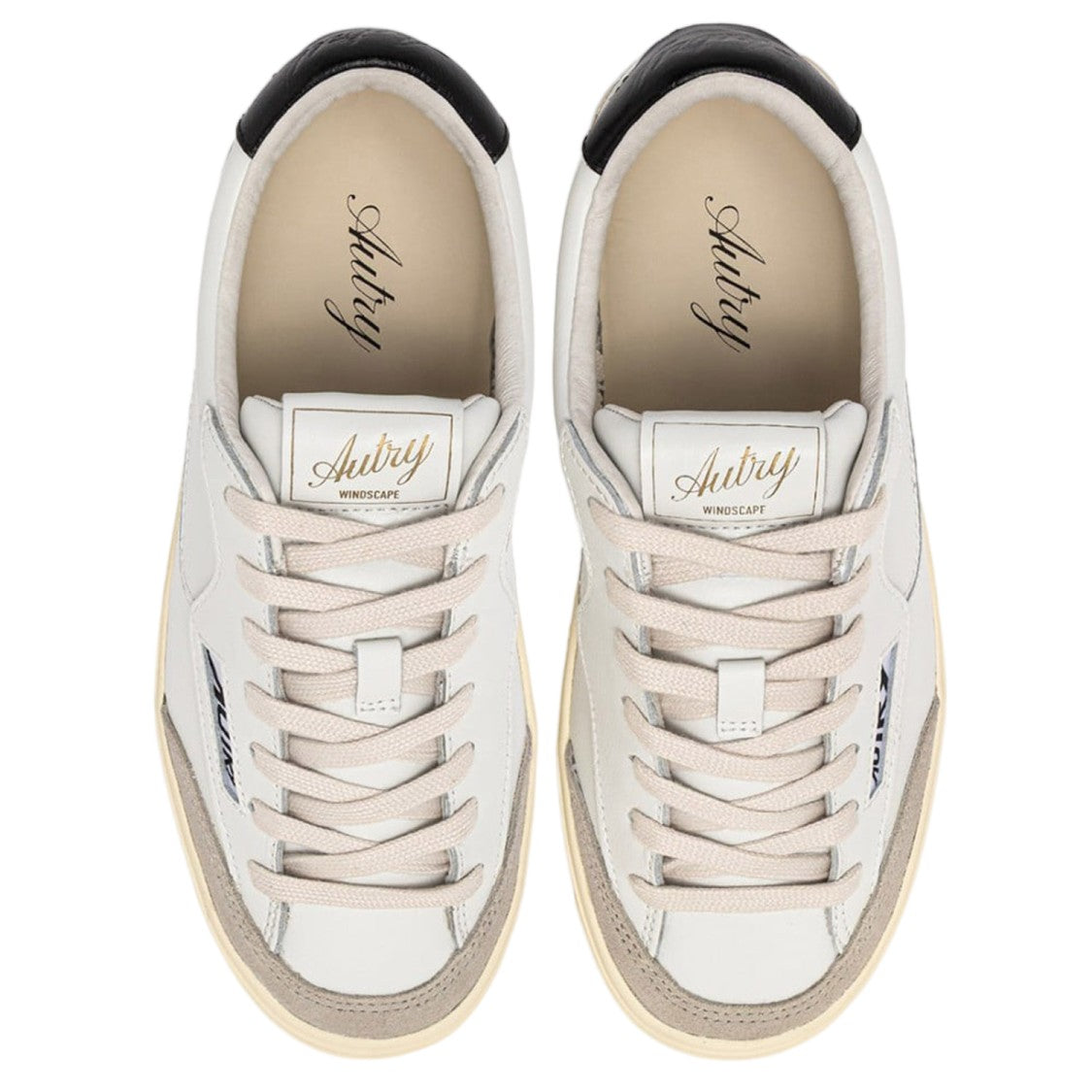 Autry Lace-Up Leather Low Sneakers With Round Toe And Logo Details