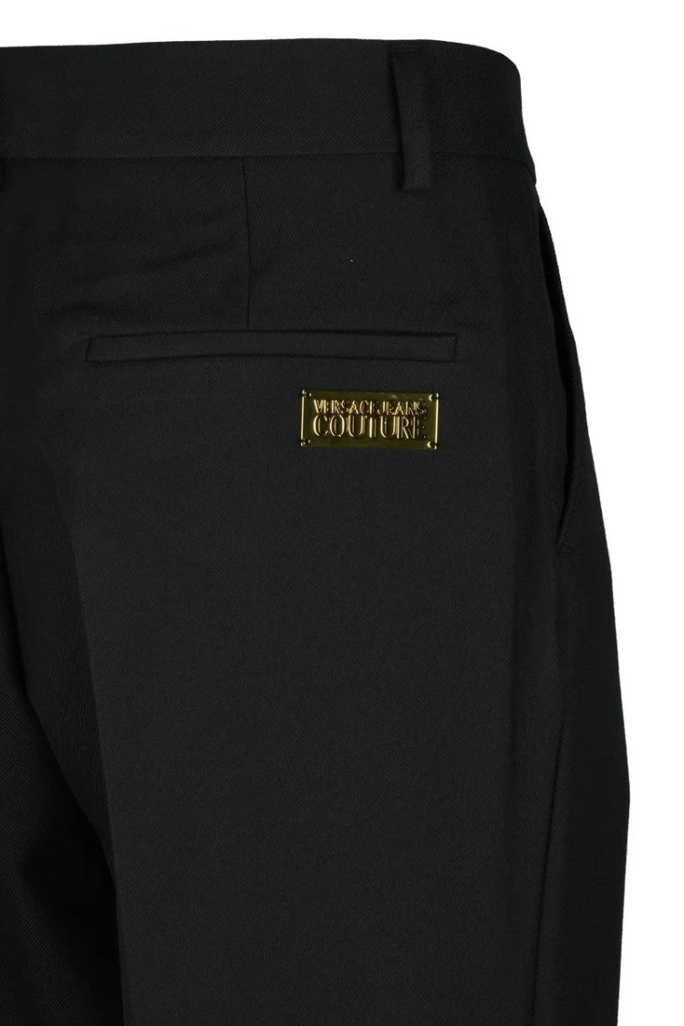 Versace Jeans Couture Tailored Black Trousers With Classic Waistband