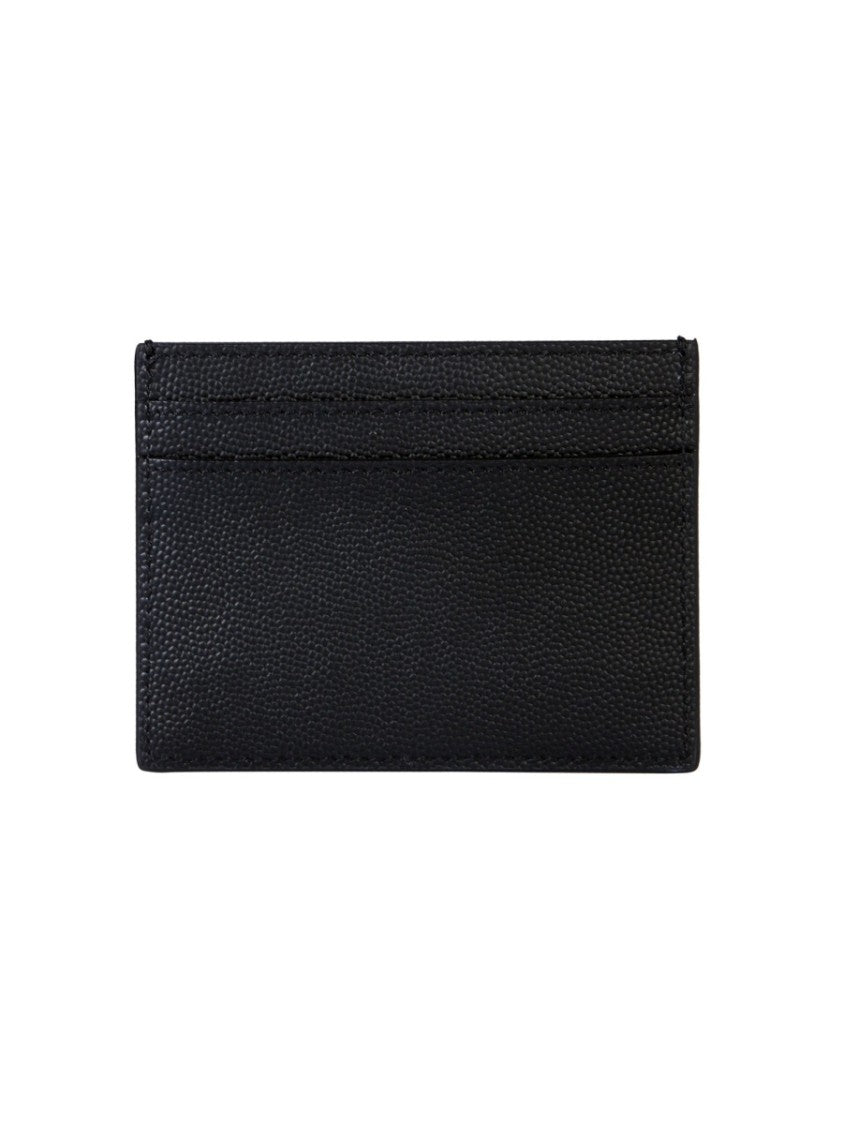 Saint Laurent Textured Calf Leather Cardholder With Embossed Branding