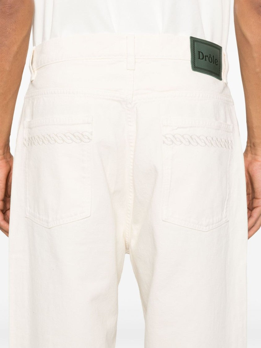 Drôle De Monsieur Light Beige Loose-Fit Denim Jeans