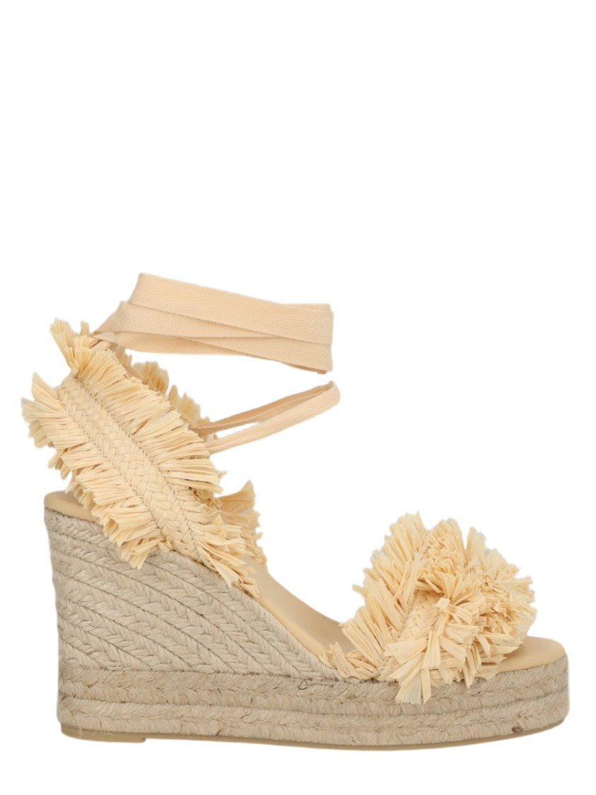 Castaner Wedge Espadrille Sandals With Textured Raffia Fringes