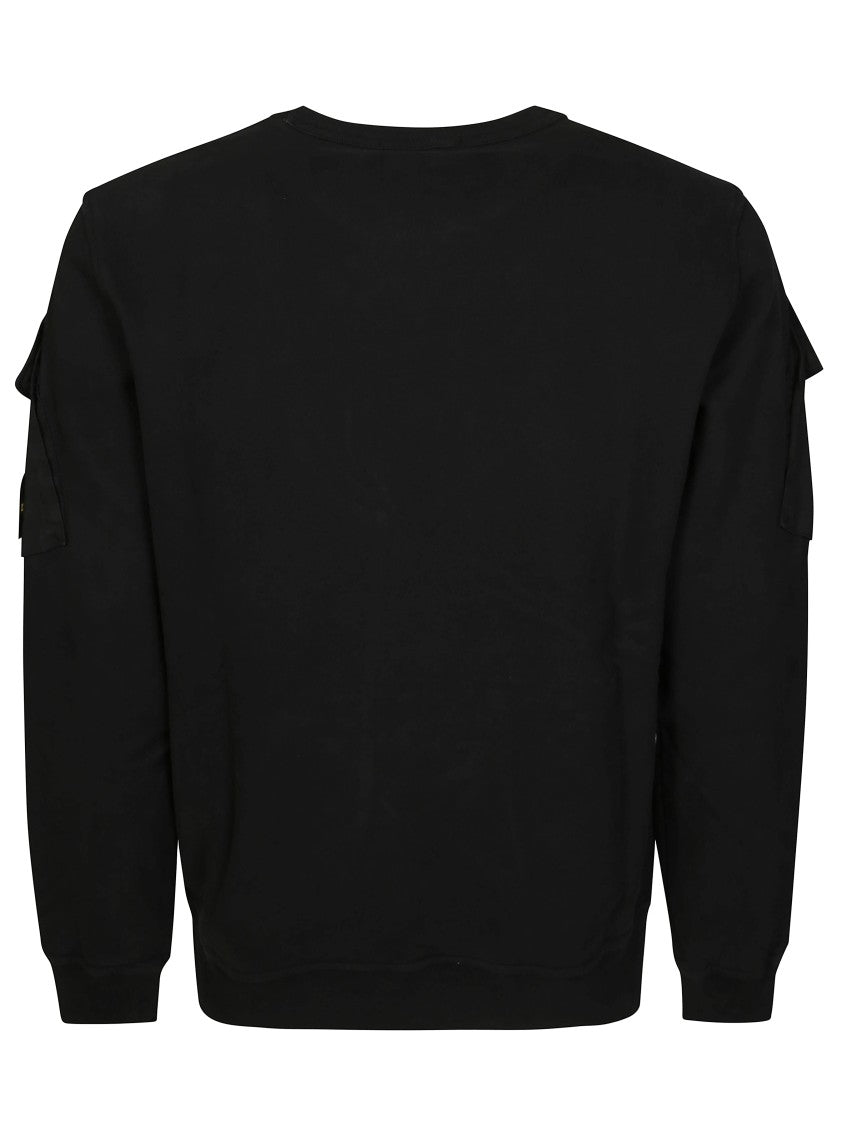 Stone Island Black Sweatshirt With Unique Shoulder Pockets