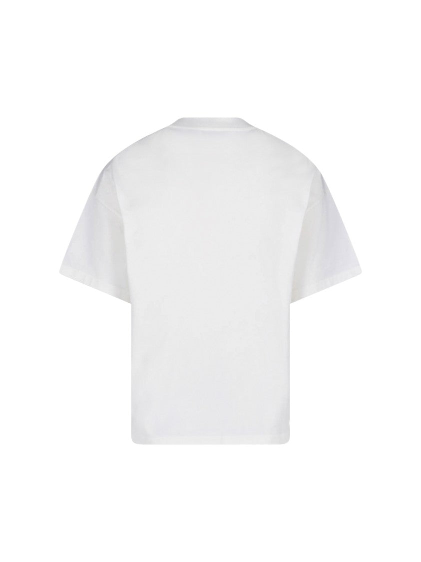 Jil Sander White Crewneck Side Logo Cotton T-Shirt