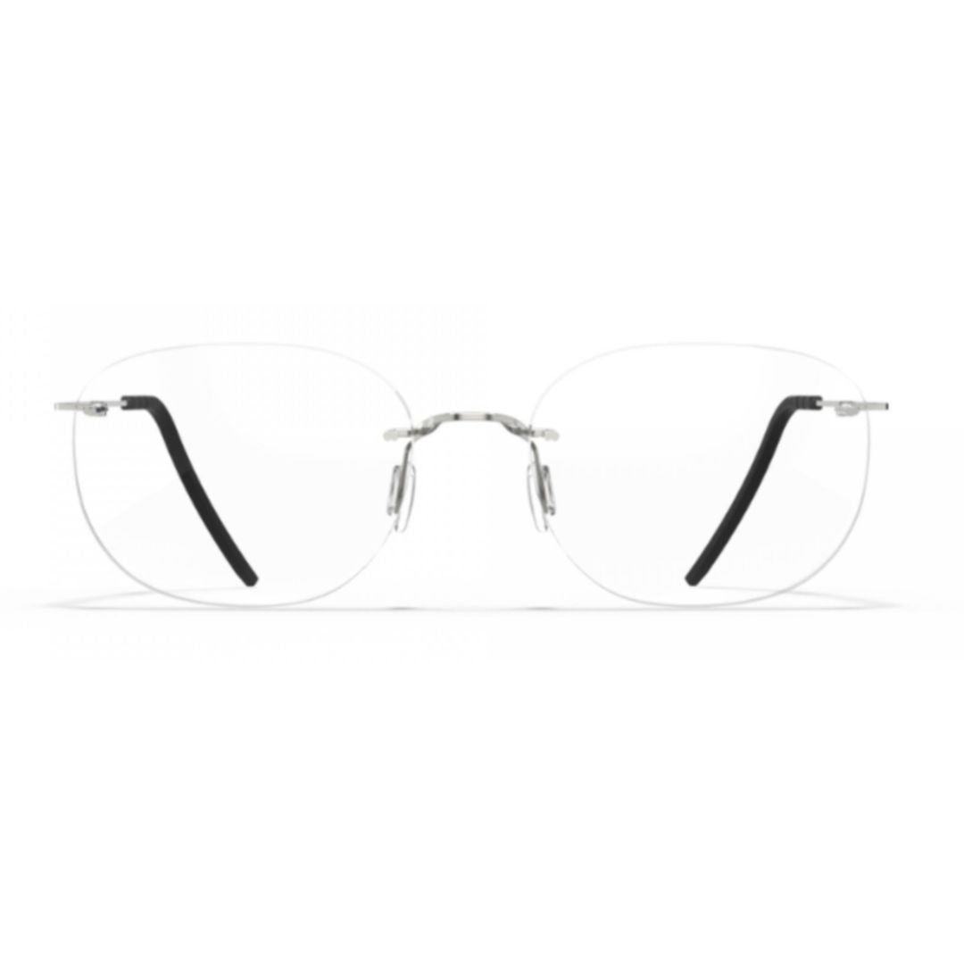 Blackfin Bf1070 Aero Loop B1-P2 Rimless Silver Optical Frames With Adjustable Nose Pads