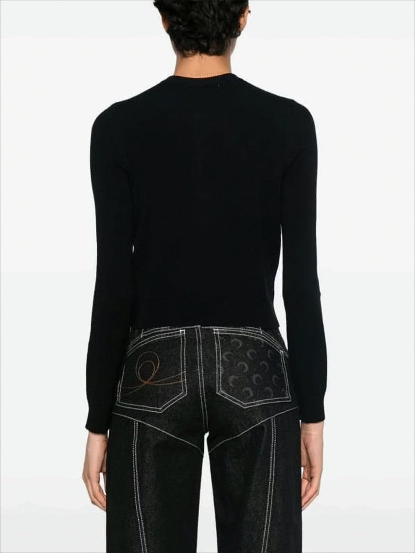 Marine Serre Fitted Cropped Cardigan With Button-Down Front