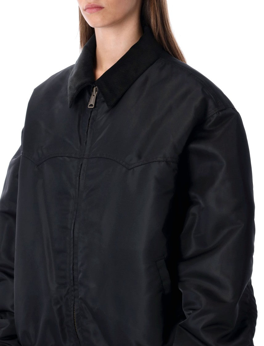Maison Margiela Oversized Black Nylon Bomber Jacket