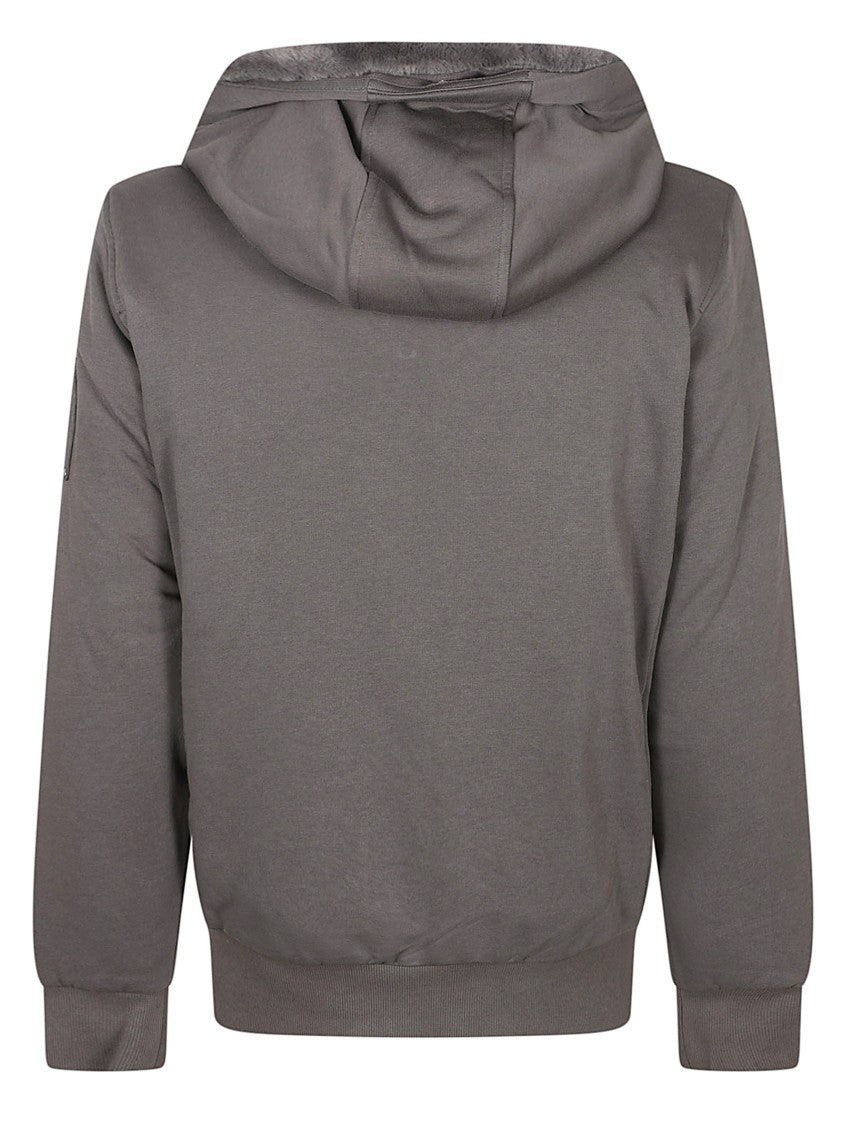 Moose Knuckles Hooded Zip-Up Sweater With Plush Lining And Ribbed Details