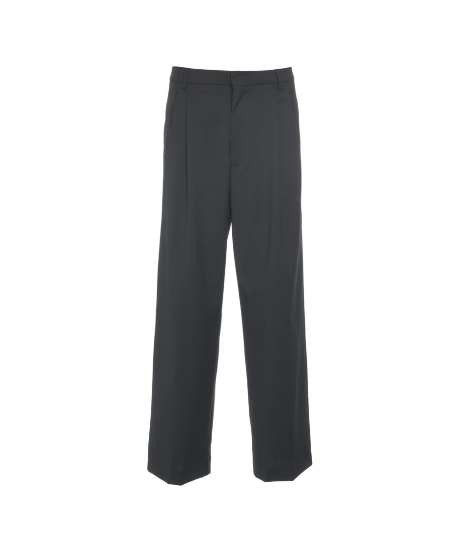 Amaranto Pleated Straight-Leg Pants With Tailored Finish
