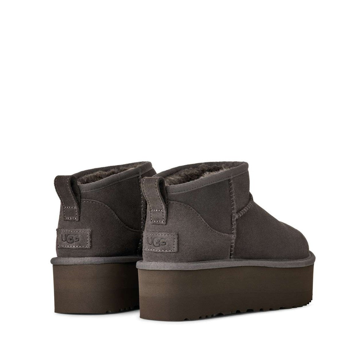 Ugg Charcoal Suede Classic Ultra Mini Platform Ankle Boots