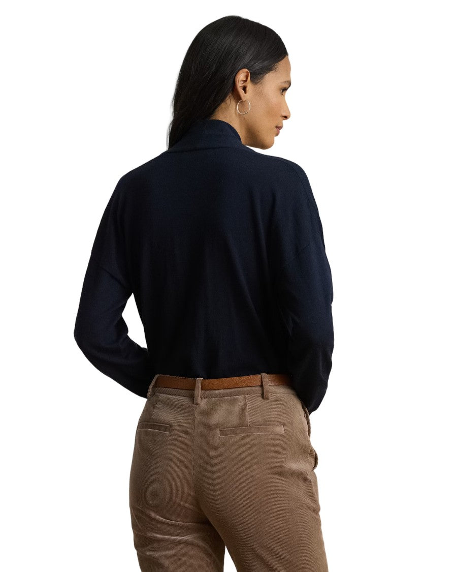 Lauren Ralph Lauren Wrap-Style Long Sleeve Pullover With Fitted Waistband