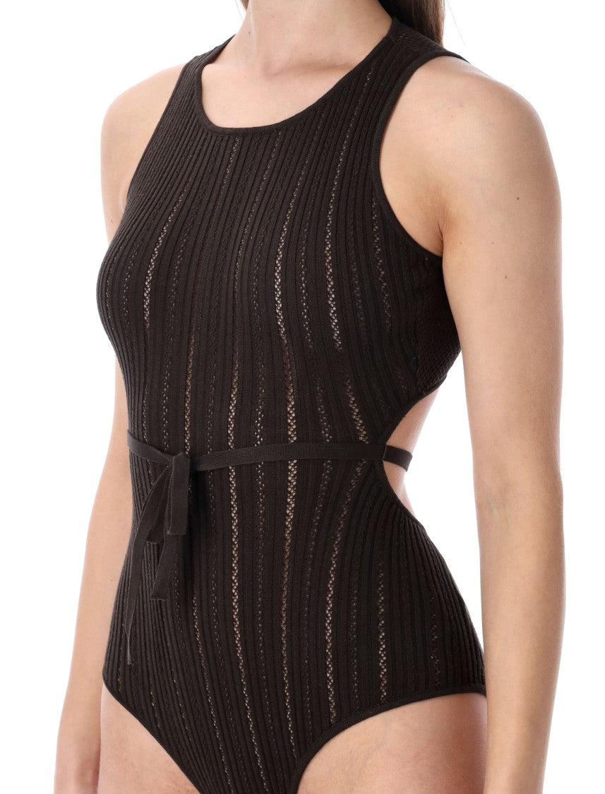 Sessùn Andrade Cotton Knit Openwork Bodysuit