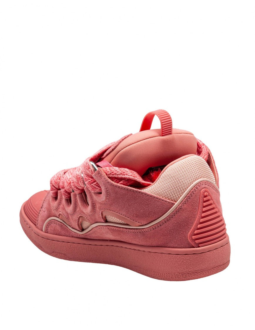Lanvin Curb Suede Sneakers Pink