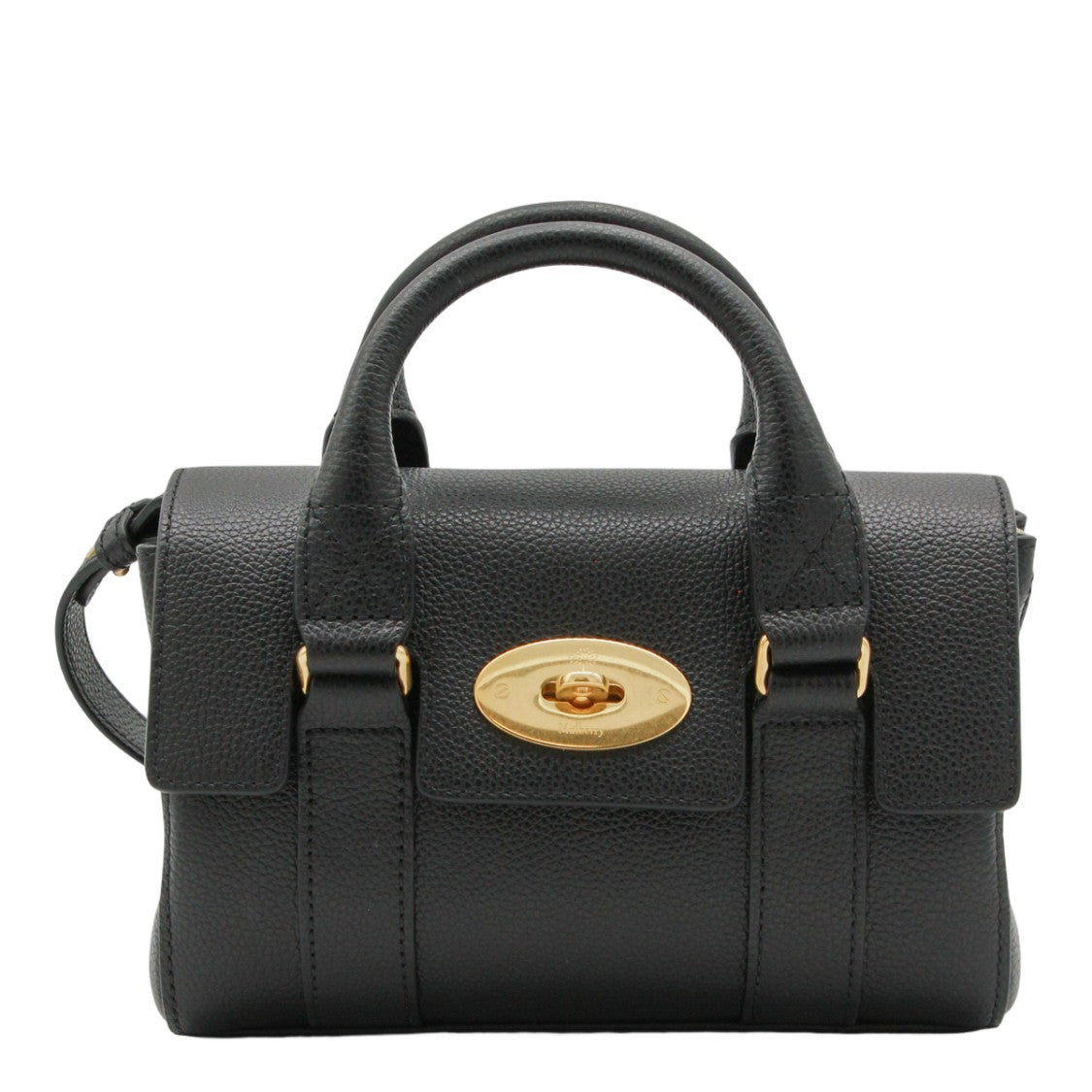 Mulberry Structured Handbag With Pebbled Texture