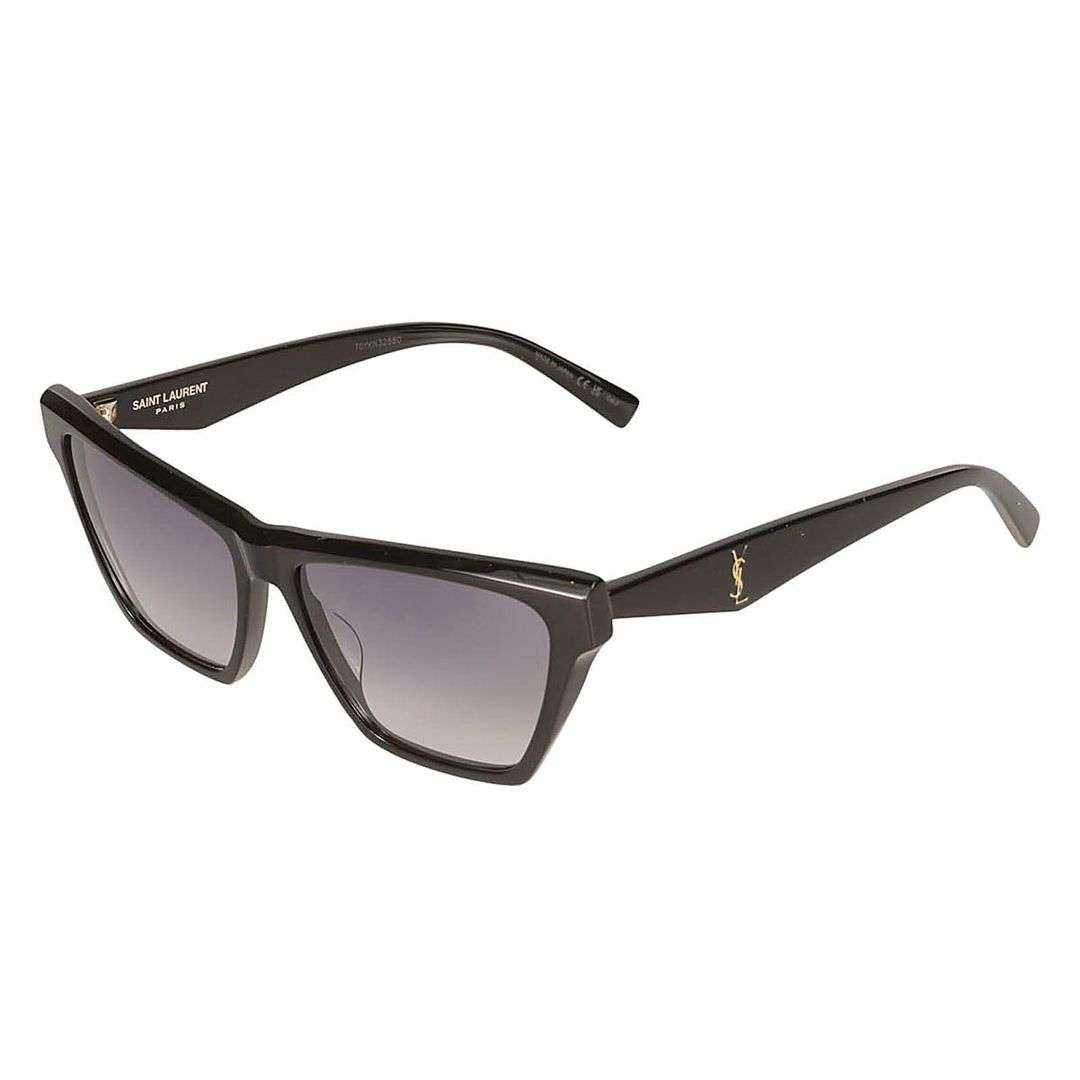 Saint Laurent Angular Black Sunglasses With Gradient Lenses
