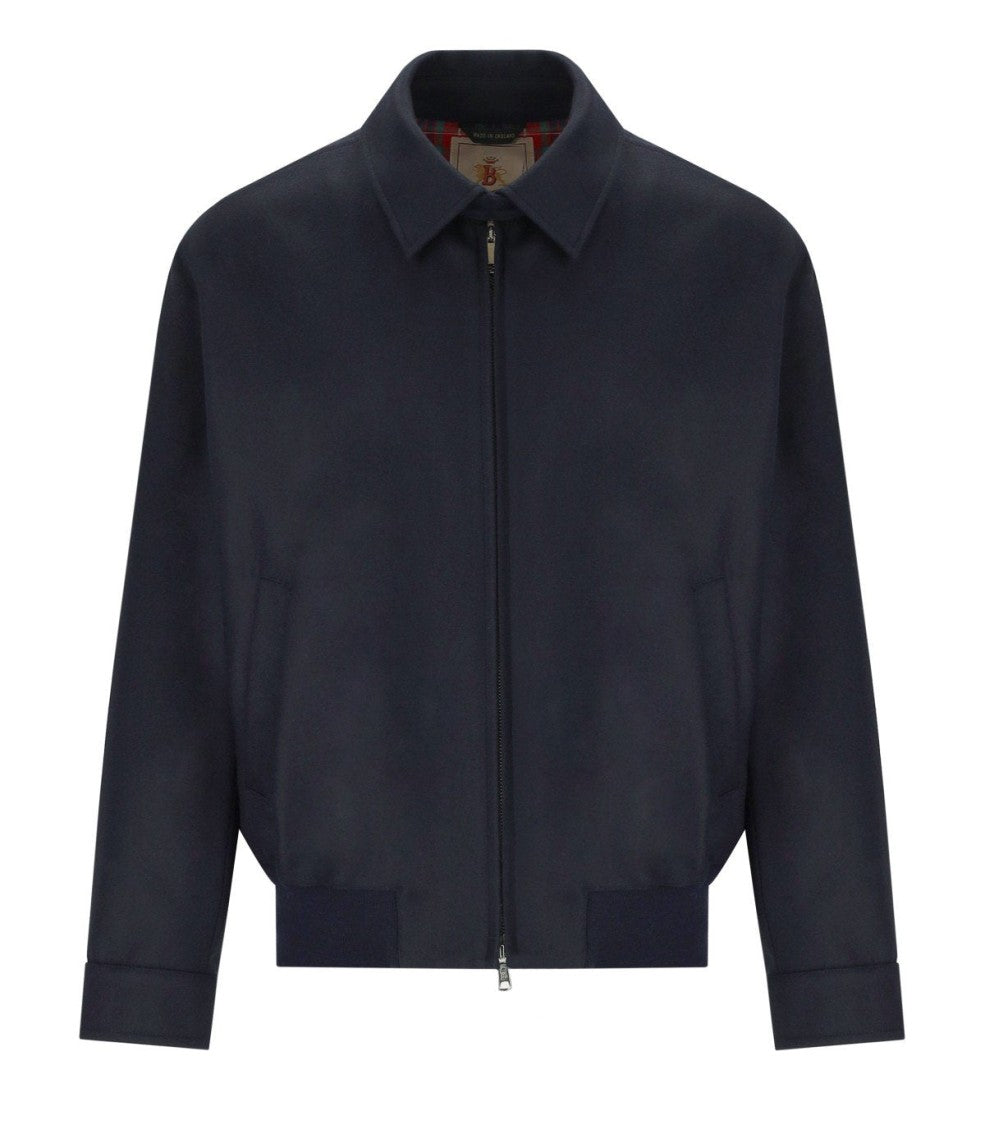 Baracuta G18 Melton Bomber Jacket With Iconic Tartan Lining