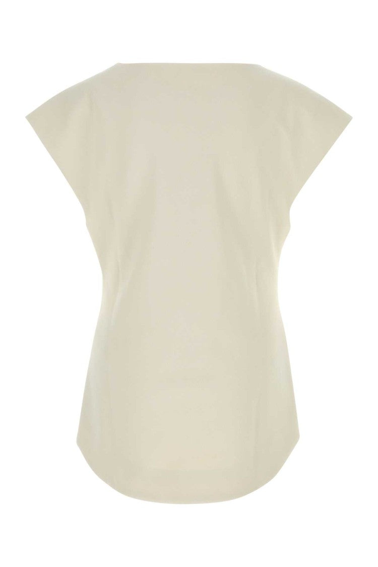 Entire Studios Sand Stretch Polyester Blend Deep Vee Tank Top