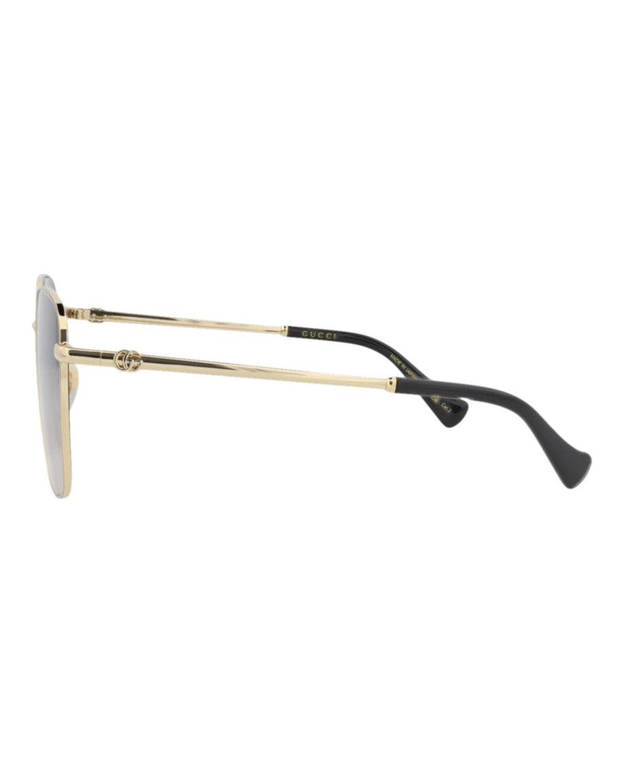 Gucci Square-Frame Metal Sunglasses