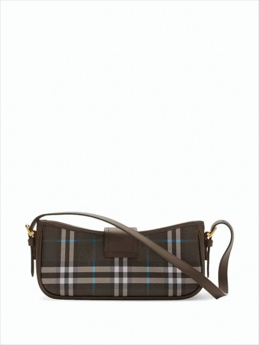 Burberry Structured Shoulder Bag With Classic Check Pattern
