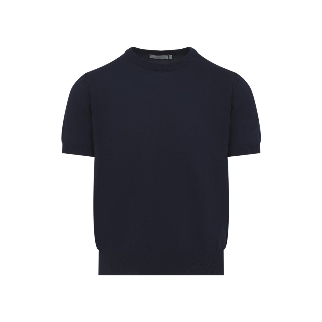 Canali Short-Sleeve Knit Top With Crew Neckline