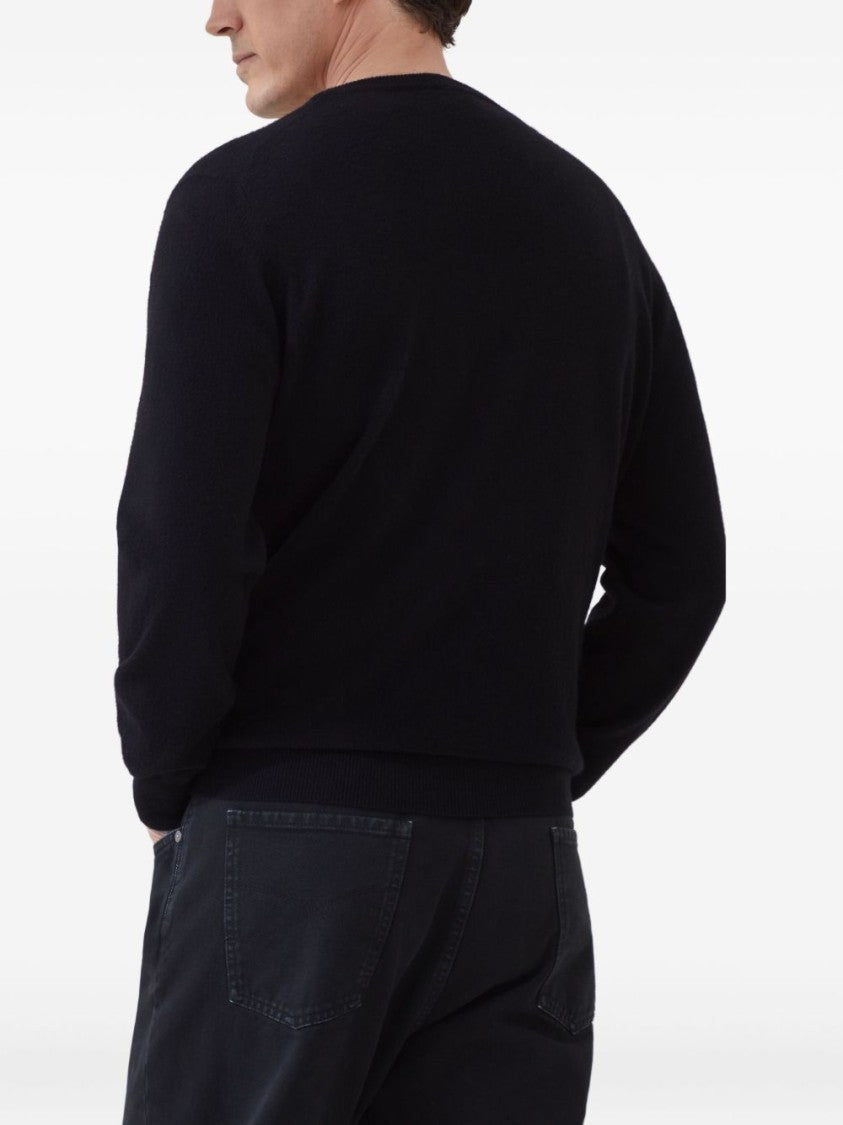 Brunello Cucinelli Round Neckline Black Sweater