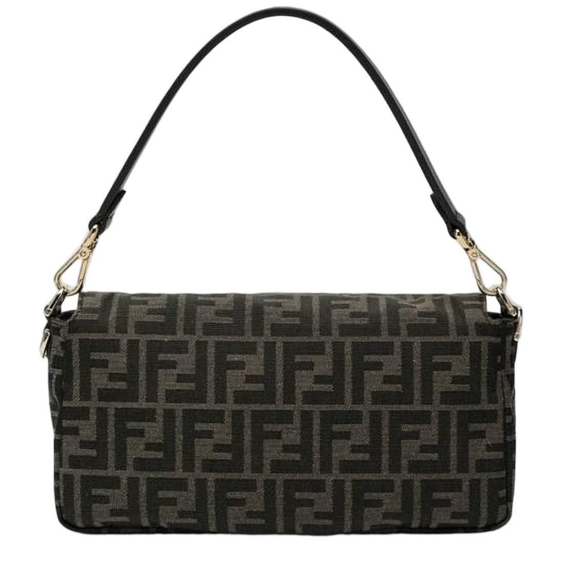 Fendi Monogram Jacquard Baguette Bag With Gold-Tone Buckle Closure