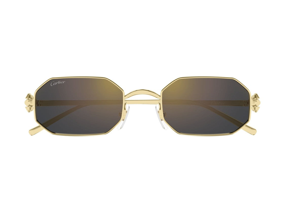 Cartier Gold Ct0682s Octagonal Metal Stud Sunglasses