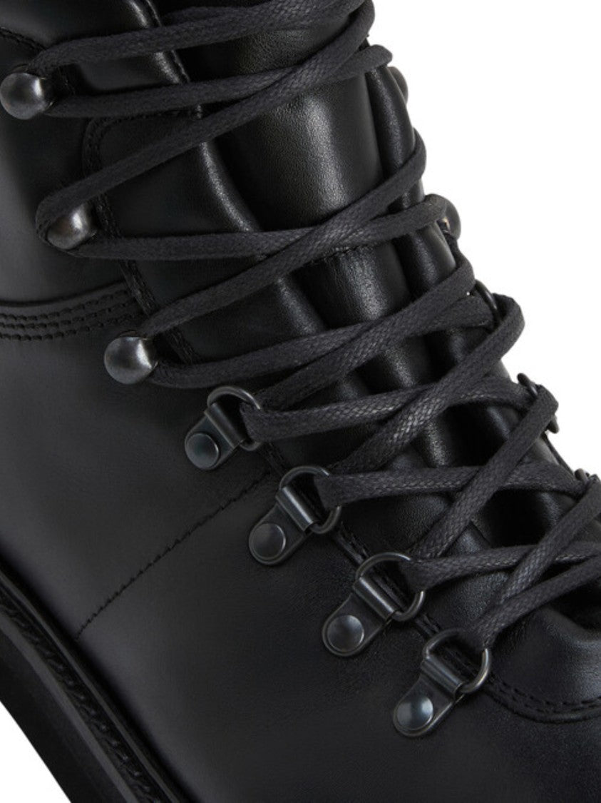 Woolrich Rugged Black Leather Ankle Hiking Boots