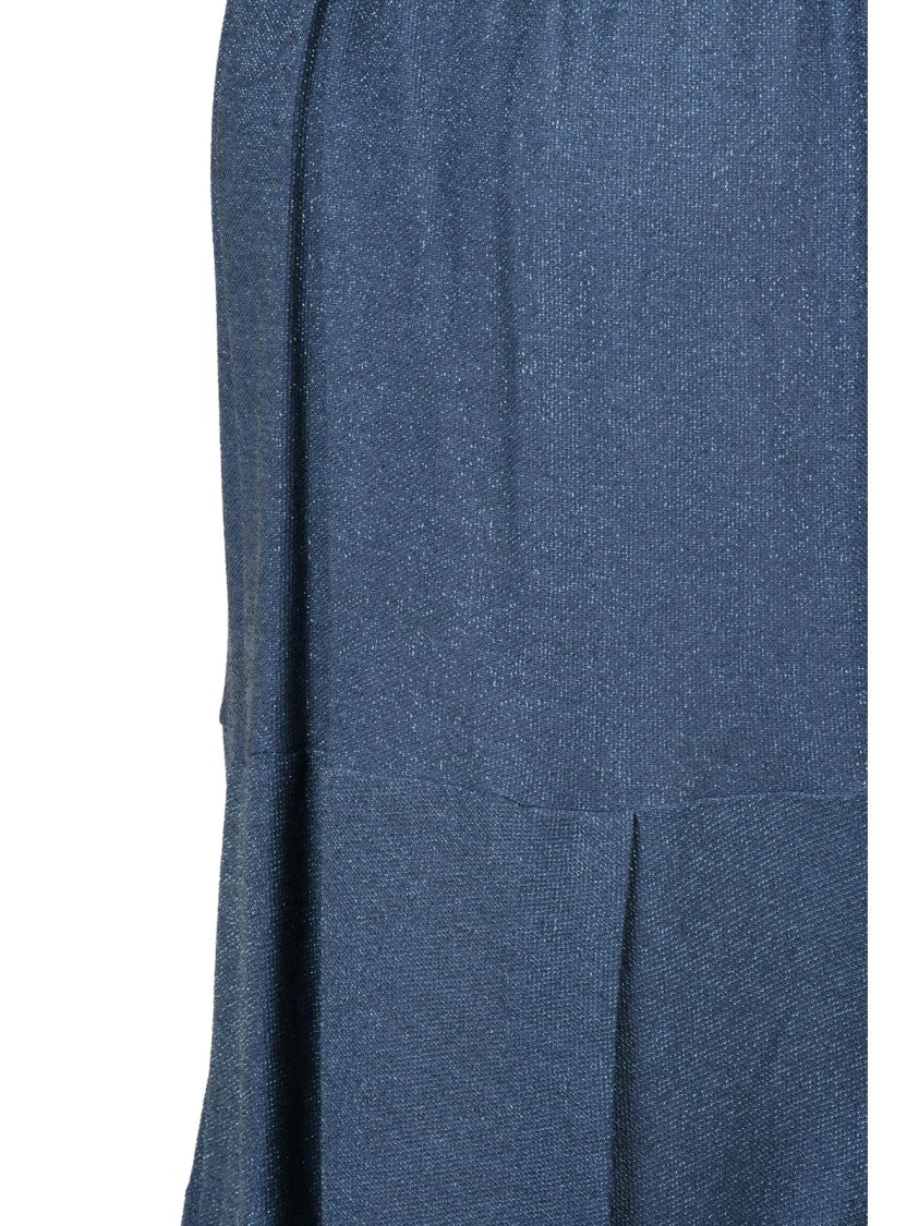 Vivienne Westwood Anglomania Longuette Lamé Skirt With Gathered Design And Drawstring Detail