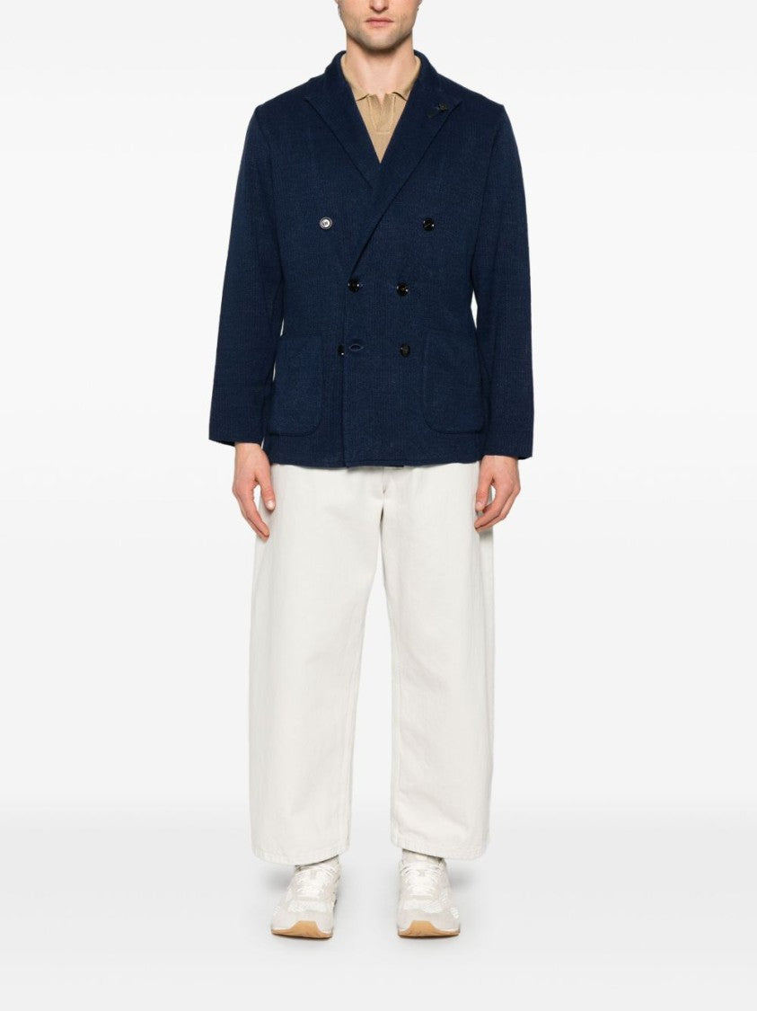 Lardini Double-Breasted Linen Jacket