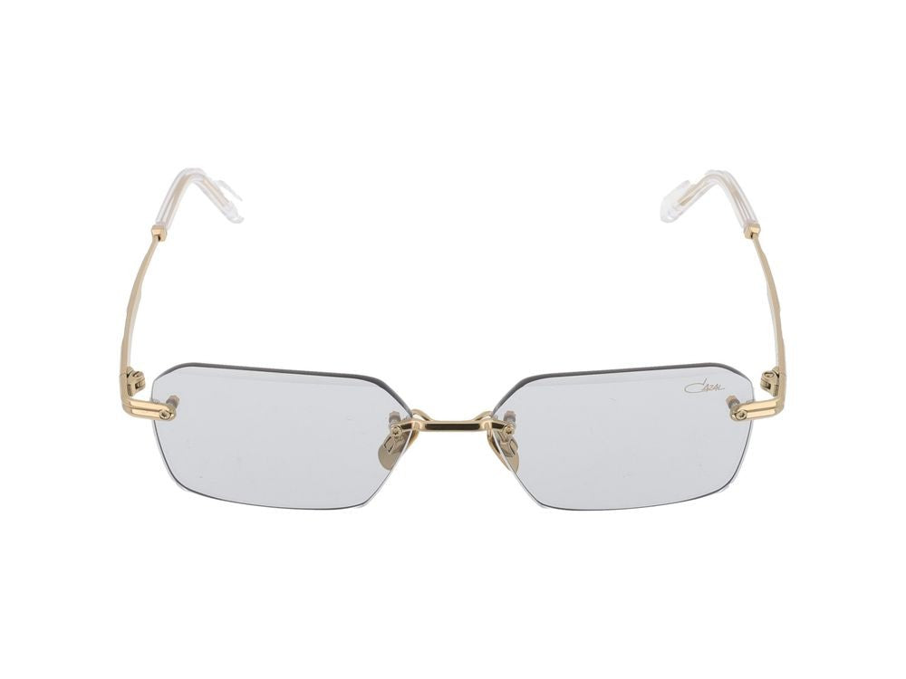 Cazal Gold Geometric Rimless Titanium Sunglasses