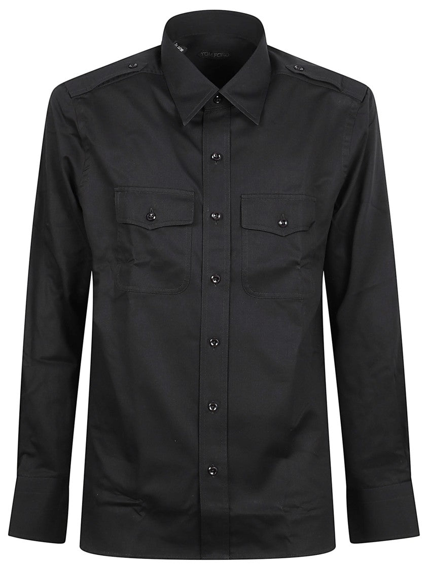 Tom Ford Cotton-Silk Blend Shirt With Long Cuffed Sleeves