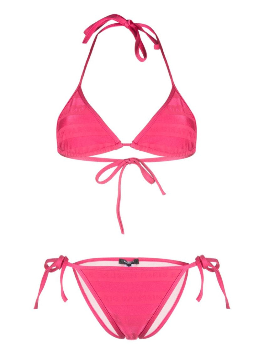 Balmain Triangle Bikini With Adjustable Ties