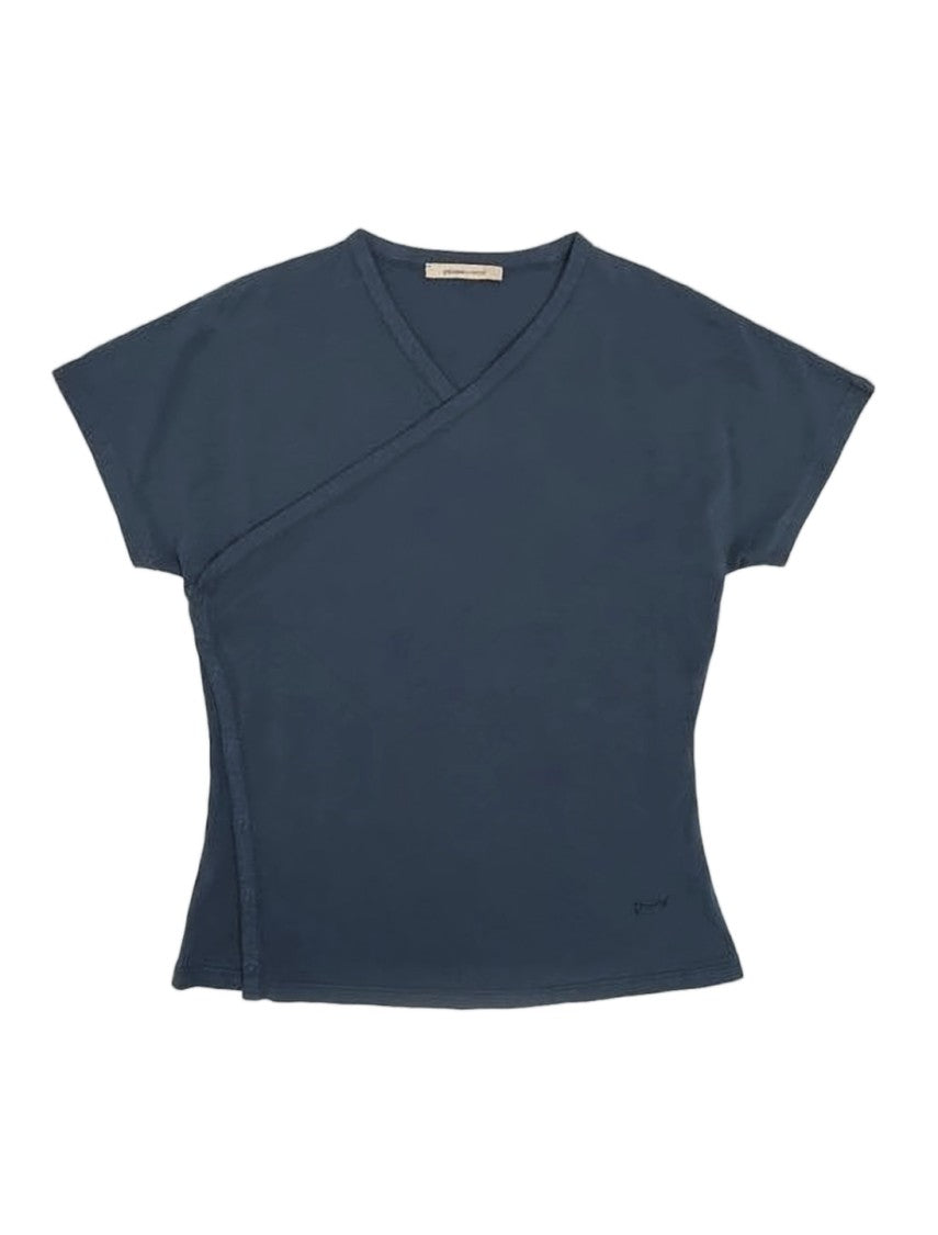 Paloma Wool Asymmetrical Wrap Short-Sleeved Top With V-Neckline
