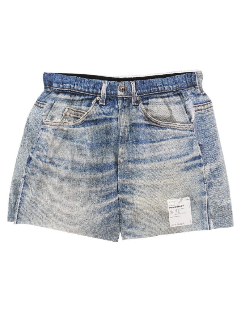 Satisfy Faded Blue Denim Shorts With Five-Pocket Design