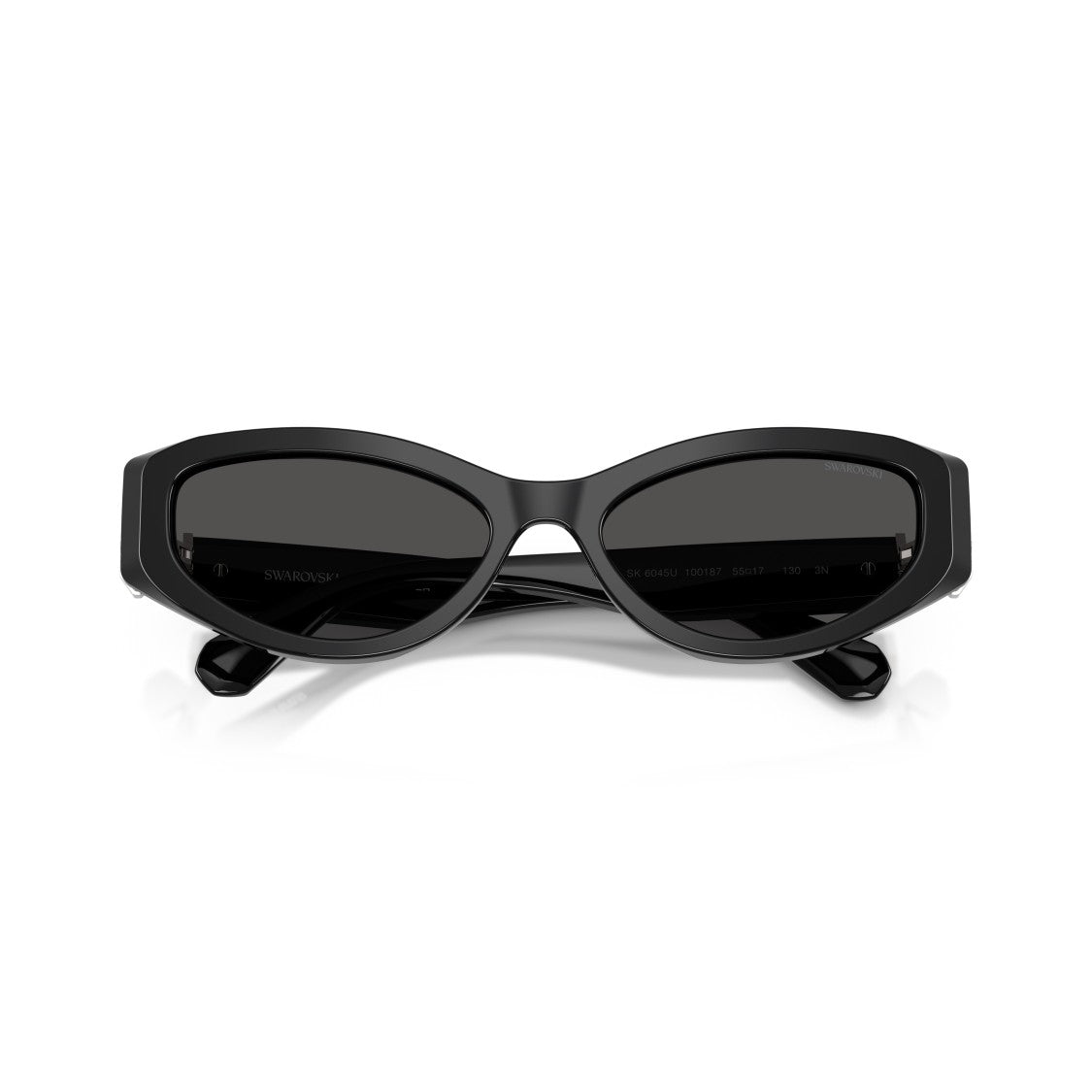 Swarovski 0Sk6045u Cat-Eye Sunglasses With Glossy Black Acetate Frame