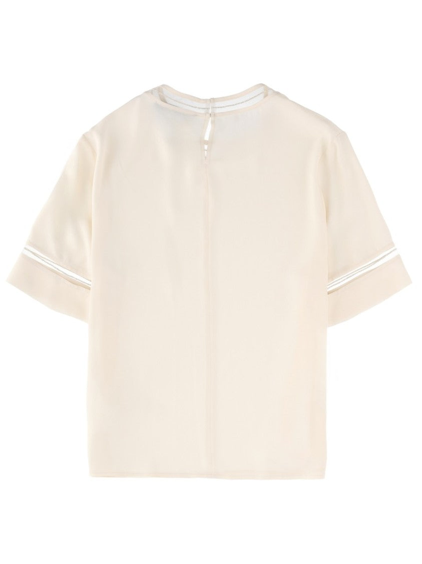 Fabiana Filippi Neutral Boxy Transparent Accents T-Shirt