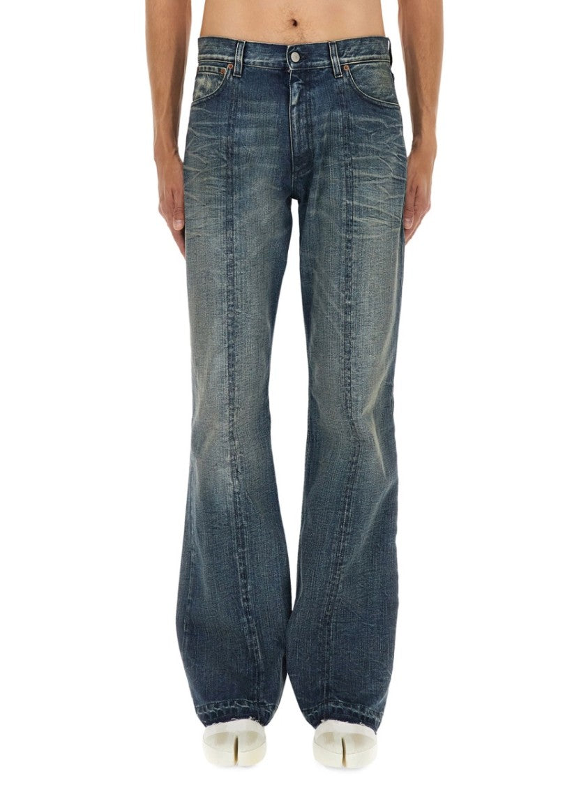 Mm6 By Maison Margiela Relaxed Fit Five-Pocket Jeans With Vintage Wash