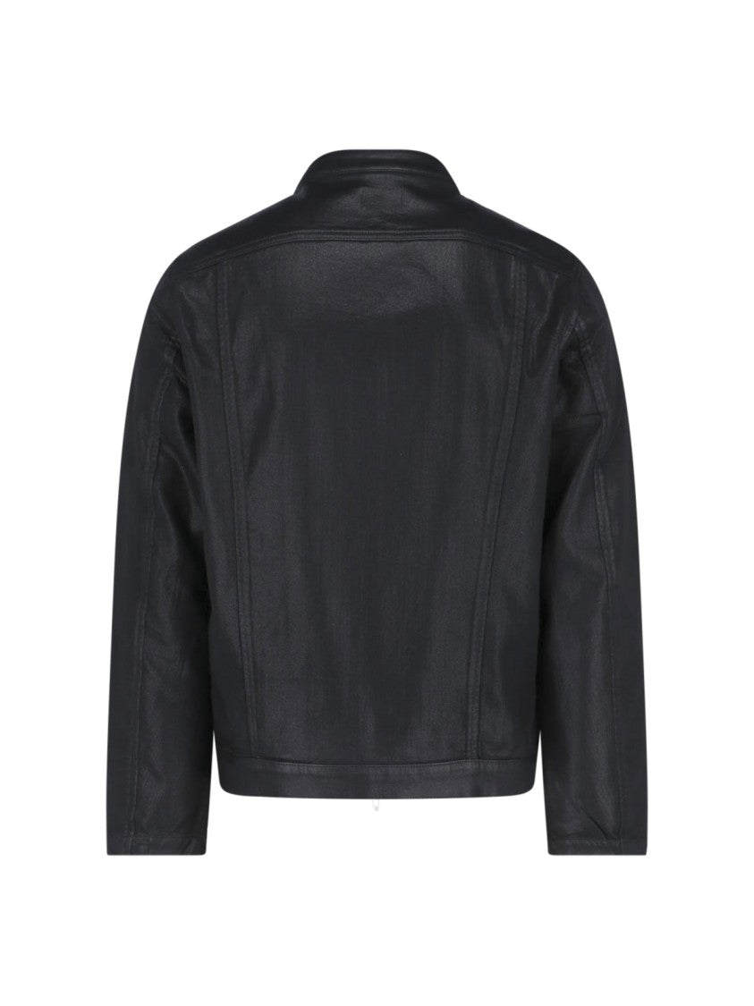 Diesel Fitted Black Jacket With High Collar And Zipper Closure