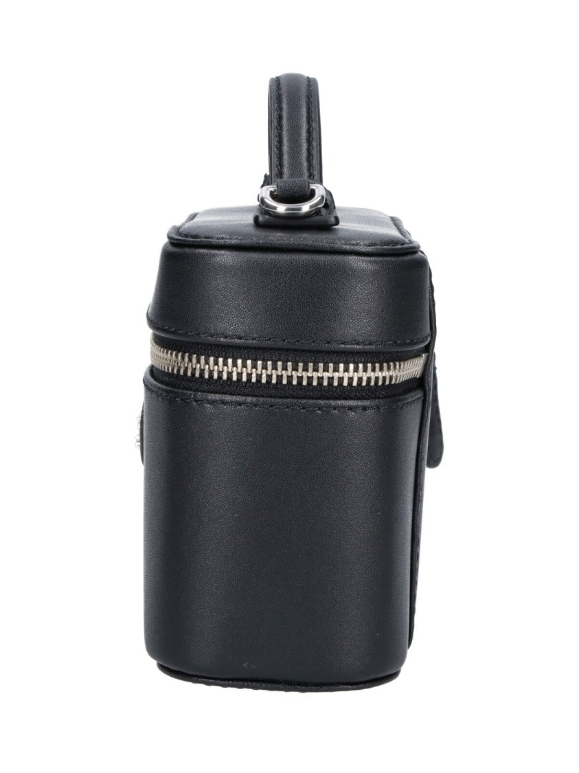 Marc Jacobs Black The Vanity Bag Calf Leather Handbag