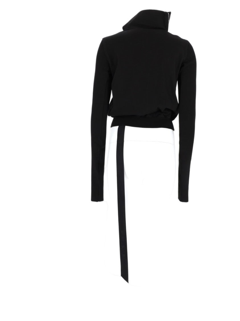 Drkshdw By Rick Owens Mountain Asymmetrical Zip High Collar Cotton Sweatshirt