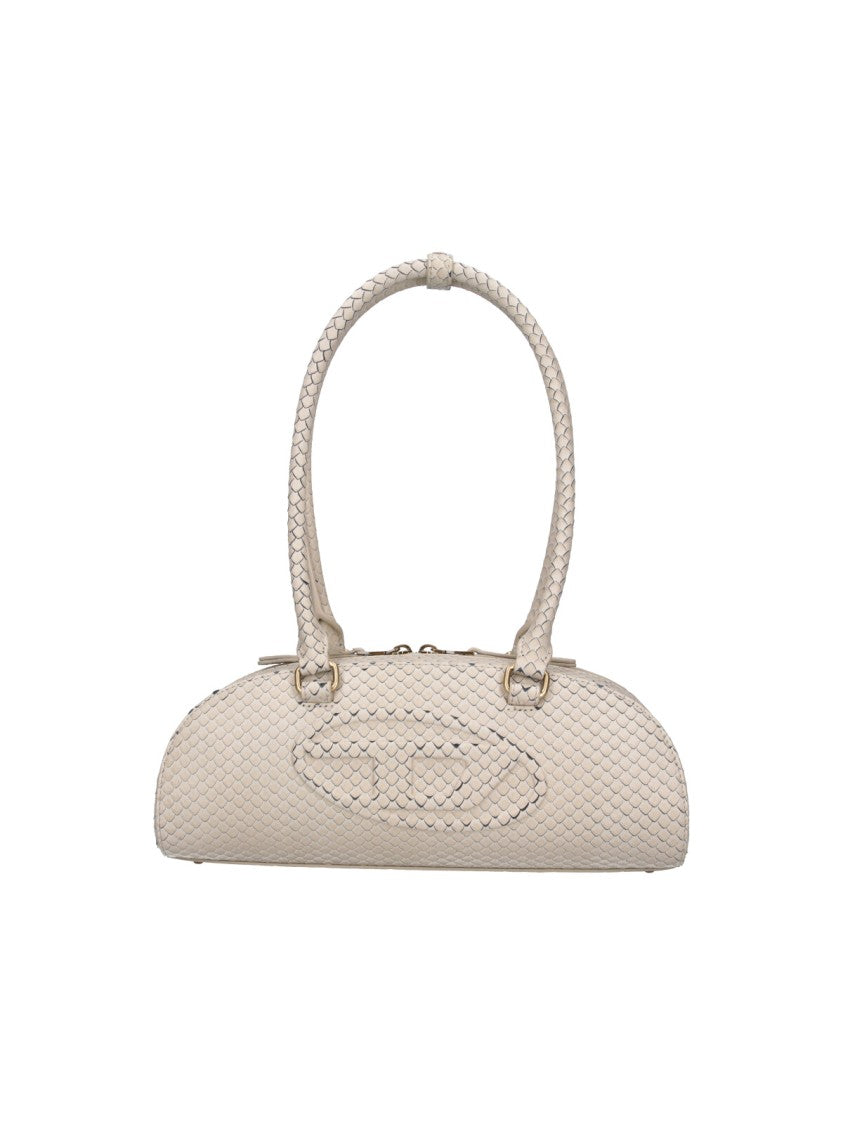 Diesel Beige 1Dr Dome Snake Pattern Bag