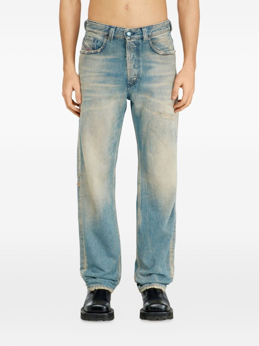 Diesel Blue Regular Fit Low-Crotch Jeans