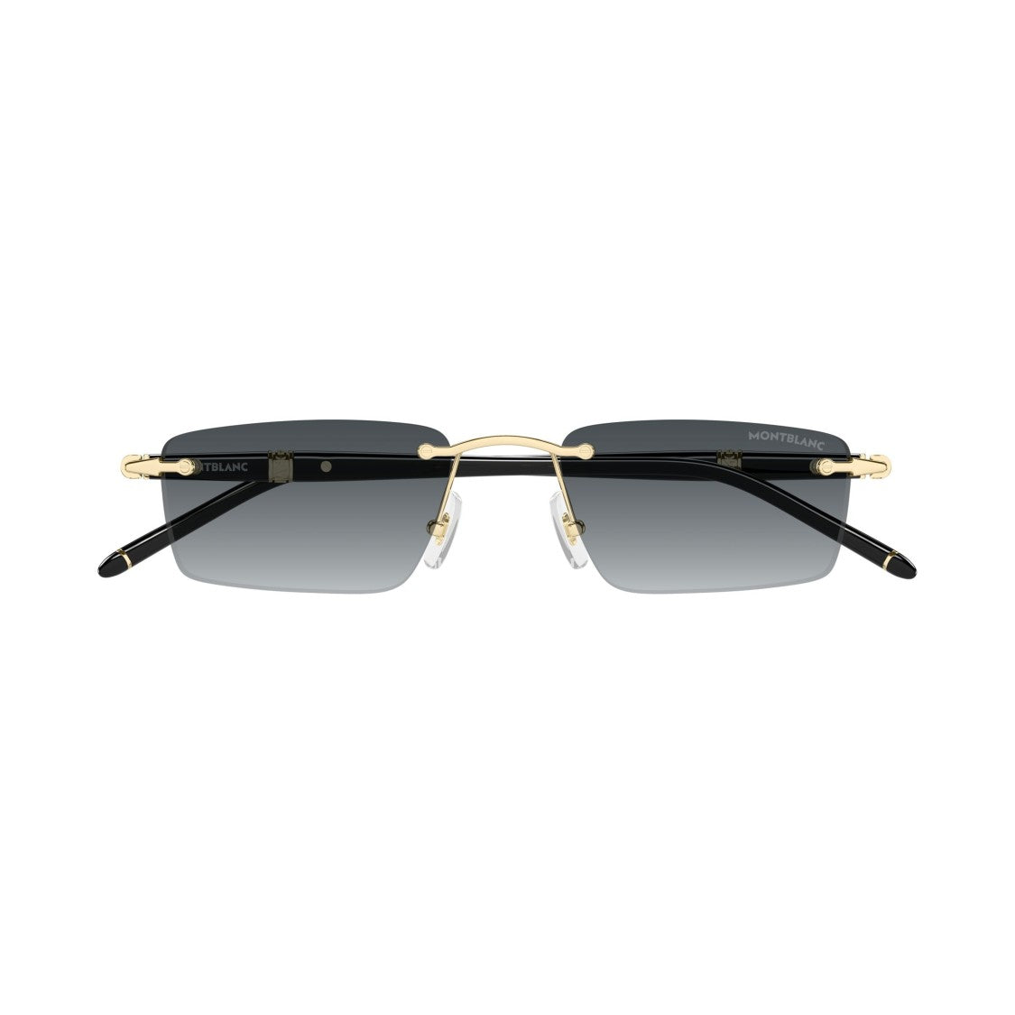 Montblanc Rimless Rectangular Sunglasses With Gold Accents