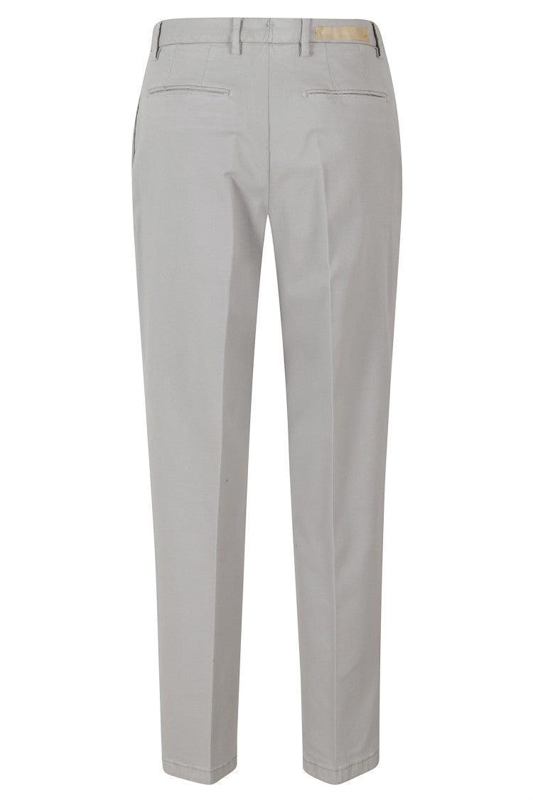 Briglia Gray Straight-Leg Tailored Cotton-Blend Pants